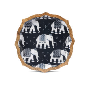Wooden Platter with Elephant(One Size)
