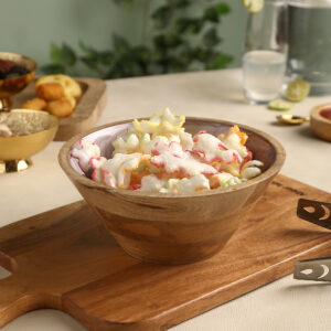 Rich Coffee Bean Handcrafted Wooden Enamel Decorative Bowl