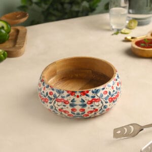 Cherry Wooden Snack Bowl