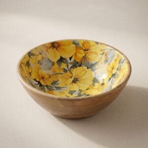 Botanical Wooden Enamel Bowl